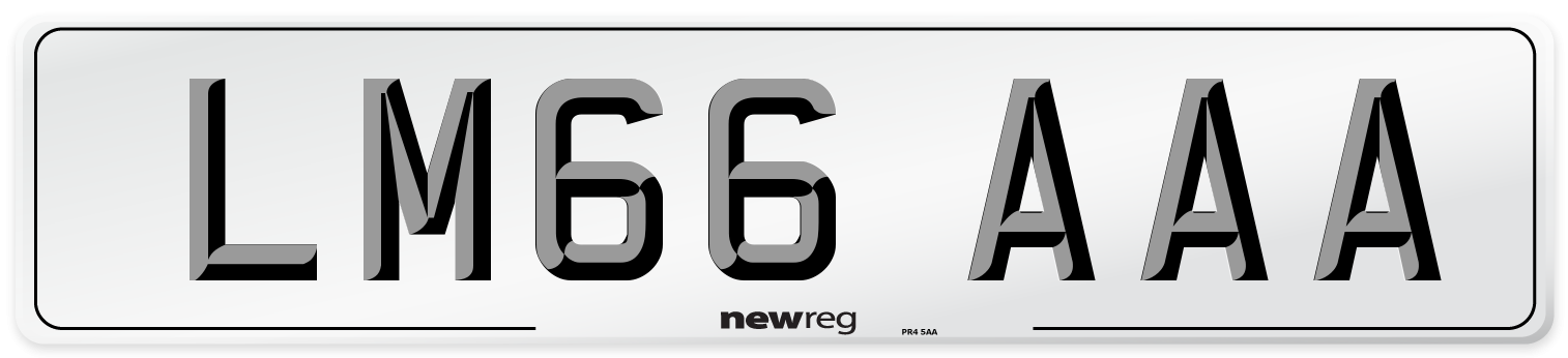 LM66 AAA Number Plate from New Reg